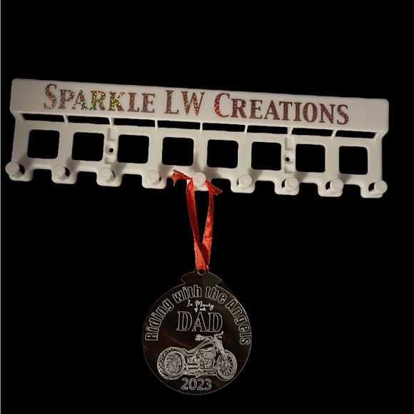 Motorcycle Memorial engraved Christmas Ornament - Picture 2 of 3